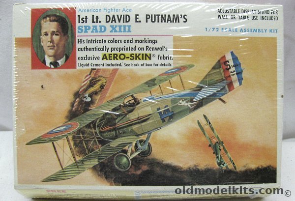 Renwal 1/72 1st Lt. David E Putnams Spad XIII with Aeroskin Fabric, 263-79 plastic model kit